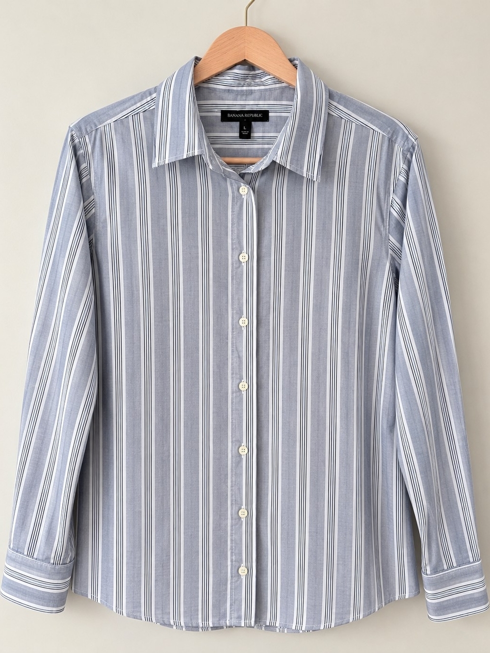 Banana Republic Striped Button-Front Shirt – Size L